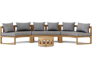 Anderson Teak Circular Modular Deep Seating Teak Patio Lounge Set