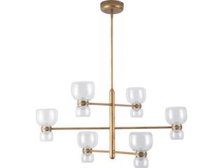 Alora Lighting Sutton Vintage Brass Clear Glass Chandelier
