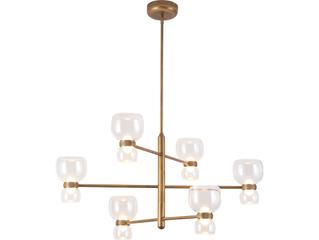 Alora Lighting Sutton Vintage Brass Clear Glass Chandelier
