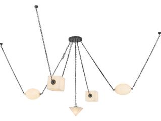 Alora Lighting Mineral Urban Bronze Alabaster Geometric Chandelier
