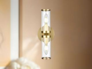 Alora Lighting Revolve 2-Light Natural Brass Wall Sconce