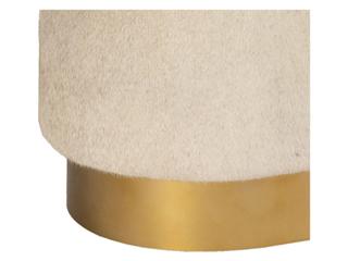 Alder & Tweed Jordan 60" Bench Frosted Hair Hide Seat & Antique Brass Base, Modern Style