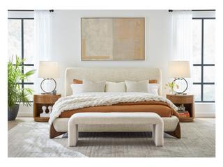 Alder & Tweed Avery Upholstered 61" Bench Ivory Cloud Performance  Fabric