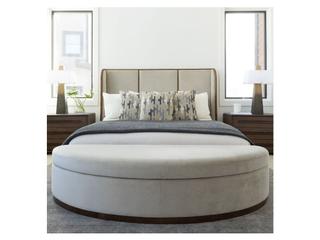 Cameron 83" Storage Bench Cashmere Dove Performance Fabric Medium Mocha Wod Finsih