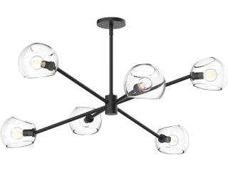 Alora Mood Willow 6-Light Matte Black Globe Chandelier