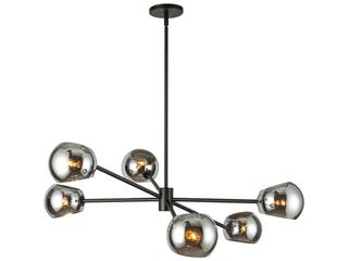 Alora Mood Willow 6-Light Matte Black Globe Chandelier