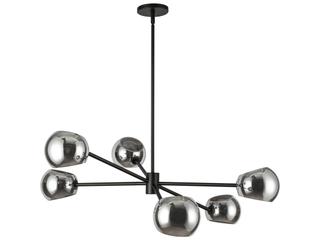 Alora Mood Willow 6-Light Matte Black Globe Chandelier