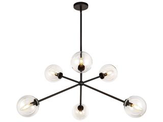Alora Mood Cassia 6-Light Matte Black Globe Sputnik Chandelier