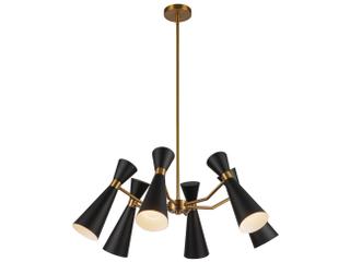 Alora Mood Blake 6-Light Matte Black Aged Gold Geometric Chandelier