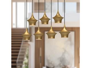 Alora Mood Emiko 7-Light Brushed Gold Geometric Island Pendant