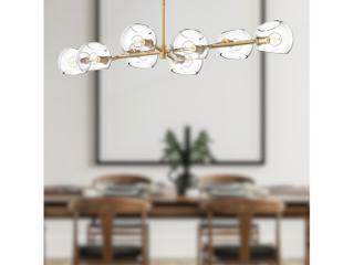 Alora Mood Willow 8-Light Brushed Gold Globe Island Pendant