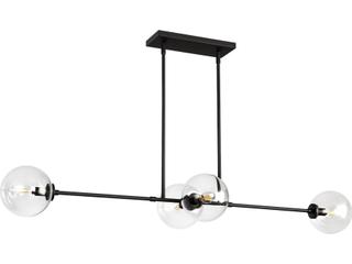 Alora Mood Cassia 4-Light Matte Black Globe Linear Island Pendant