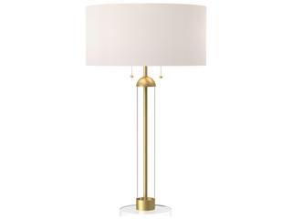 Alora Mood Sasha Brushed Gold White Linen Buffet Lamp