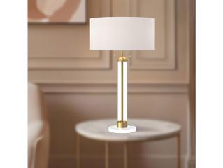 Alora Mood Sasha Brushed Gold White Linen Buffet Lamp