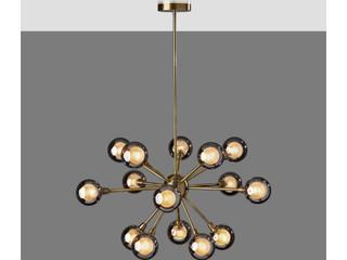 Adesso Starling 5-Light Antique Brass Globe Sputnik Chandelier
