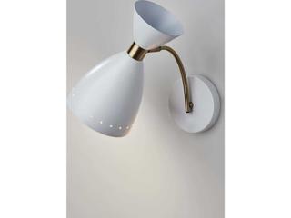 Adesso Oscar White Antique Brass Wall Sconce
