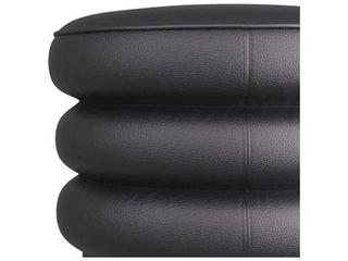 Arteriors Home Rollo Black Leather Ottoman