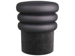Arteriors Home Rollo Black Leather Ottoman
