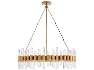 Arteriors Home Haskell 8-Light Antique Brass Drum Linear Chandelier