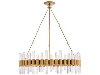 Arteriors Home Haskell 8-Light Antique Brass Drum Linear Chandelier
