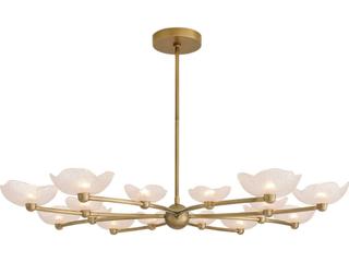 Arteriors Home White Gold Brass Bowl Round Chandelier