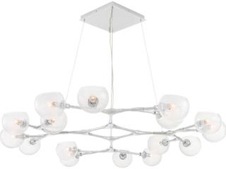 Arteriors Home Silver Clear Chrome Linear Globe Chandelier