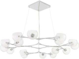 Arteriors Home Silver Clear Chrome Linear Globe Chandelier