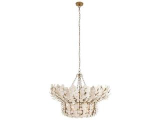 Arteriors Home Bilal 8-Light Ivory Antique Brass White Gold Chandelier