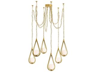 Arteriors Home Gold White Brass Globe Chandelier