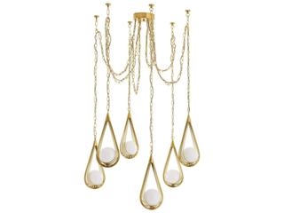 Arteriors Home Gold White Brass Globe Chandelier