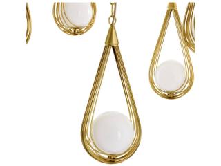 Arteriors Home Gold White Brass Globe Chandelier