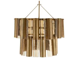 Arteriors Home Faramond 10-Light Vintage Brass Smoke Tiered Chandelier