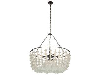 Arteriors Home Clear Black Glass Round Tiered Bowl Chandelier