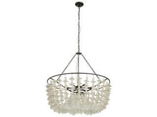 Arteriors Home Clear Black Glass Round Tiered Bowl Chandelier