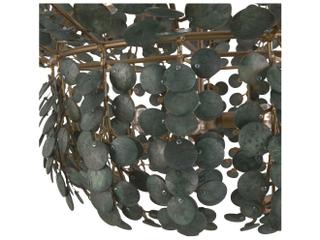 Arteriors Home Bilal 8-Light Eucalyptus Stain Antique Brass Green Chandelier