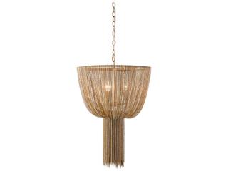 Arteriors Home Brown Gold Bowl Drum Chandelier