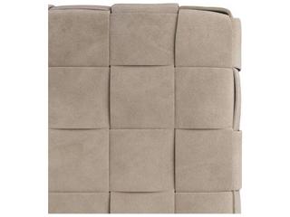 Arteriors Home Lakewood Dove Antique Brass Beige Suede Upholstered Ottoman