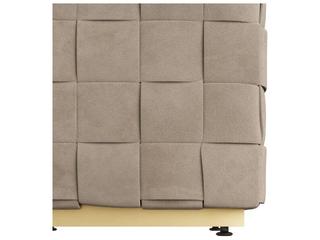 Arteriors Home Lakewood Dove Antique Brass Beige Suede Upholstered Ottoman