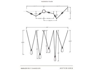 Arteriors Home Melt 5-Light Antique Brass Clear Linear Chandelier