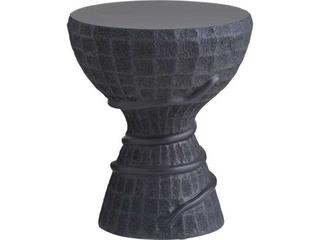 Arteriors Outdoor Kobra Black Volcanic Ash Resin Round End Table