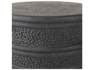 Arteriors Outdoor Dermot Black Concrete Round End Table