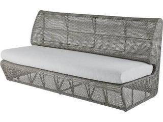 Arteriors Outdoor Dupont Porpoise Weathered Gray Wicker Cushion Sofa