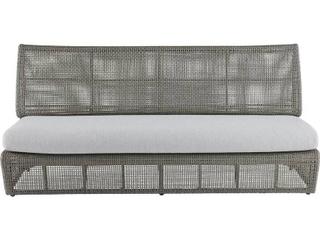 Arteriors Outdoor Dupont Porpoise Weathered Gray Wicker Cushion Sofa