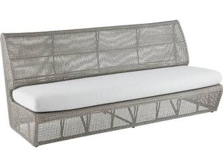 Arteriors Outdoor Dupont Porpoise Weathered Gray Wicker Cushion Sofa