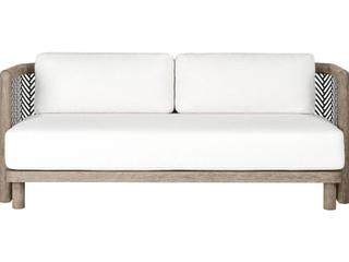 Arteriors Outdoor Emoto White Black Wood Cushion Sofa