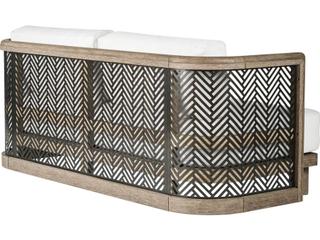 Arteriors Outdoor Emoto White Black Wood Cushion Sofa