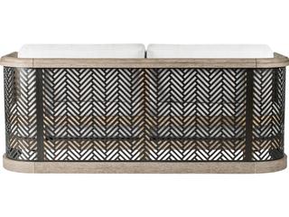 Arteriors Outdoor Emoto White Black Wood Cushion Sofa