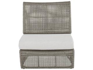 Arteriors Outdoor Dupont Pearl Weathered Gray Wicker Cushion Lounge Chair