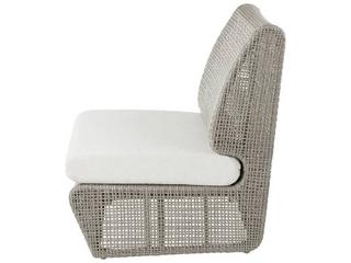 Arteriors Outdoor Dupont Pearl Weathered Gray Wicker Cushion Lounge Chair