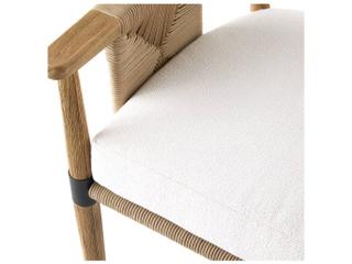 Arteriors Outdoor Estes Pearl Willow Teak Cushion Dining Chair